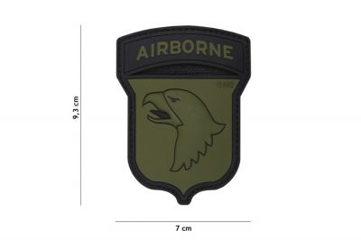 101 Inc PVC Velcro Patch &quot101st Airborne" (Olive) - Detail Image 2 © Copyright Zero One Airsoft