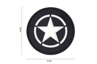 101 Inc PVC Velcro Patch &quotAllied Star" (Black) - Detail Image 2 © Copyright Zero One Airsoft