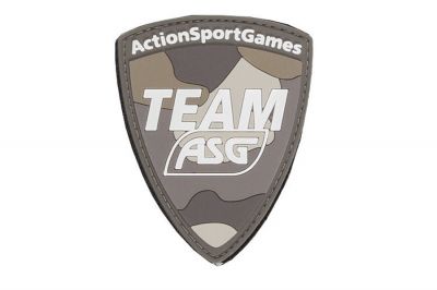 ASG Velcro PVC Patch "Team ASG" (Tan) - Detail Image 1 © Copyright Zero One Airsoft