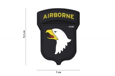 101 Inc PVC Velcro Patch "101st Airborne" (Black) - Detail Image 2 © Copyright Zero One Airsoft