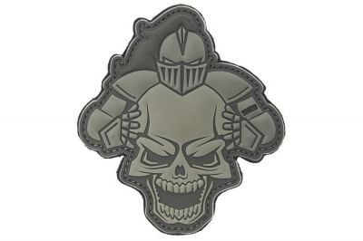 101 Inc PVC Velcro Patch "Knight" (Grey) - Detail Image 1 © Copyright Zero One Airsoft