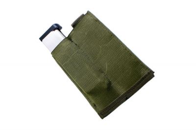101 Inc MOLLE Elastic Double Pistol Mag Pouch (Olive) - Detail Image 2 © Copyright Zero One Airsoft
