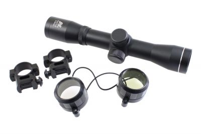 NCS 2.5x30 Scope with 20mm Mount Rings - Detail Image 2 © Copyright Zero One Airsoft