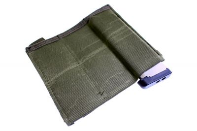 101 Inc MOLLE Elastic Triple Pistol Mag Pouch (Olive) - Detail Image 3 © Copyright Zero One Airsoft