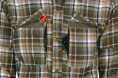 TF-2215 Flannel Contractor Shirt (Brown/Green) - Large - Detail Image 2 © Copyright Zero One Airsoft