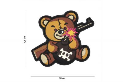 101 Inc PVC Velcro Patch "Terror Teddy" (Brown) - Detail Image 2 © Copyright Zero One Airsoft