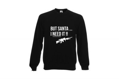 ZO Combat Junkie Christmas Jumper 'Santa I NEED It Sniper' (Black) - Size Small - Detail Image 1 © Copyright Zero One Airsoft