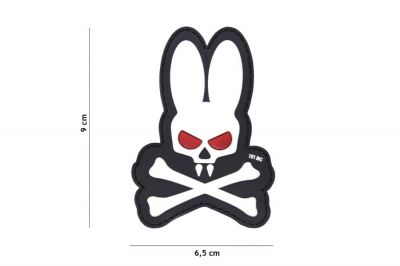 101 Inc PVC Velcro Patch "Skull Bunny" (White) - Detail Image 2 © Copyright Zero One Airsoft