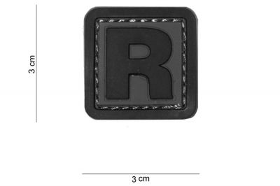 101 Inc PVC Velcro Patch "R" - Detail Image 2 © Copyright Zero One Airsoft