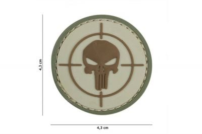 101 Inc PVC Velcro Patch &quotPunisher Sight" (Brown) - Detail Image 1 © Copyright Zero One Airsoft