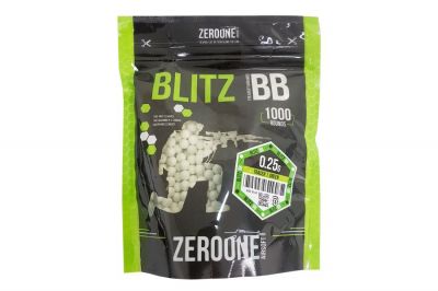 ZO Blitz Bio BB Tracer 0.25g 1000rds (Green Glow) - Detail Image 1 © Copyright Zero One Airsoft