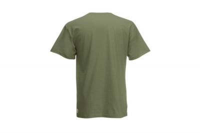 ZO Combat Junkie T-Shirt 'Subdued Zero One Logo' (Olive) - Size Small - Detail Image 2 © Copyright Zero One Airsoft