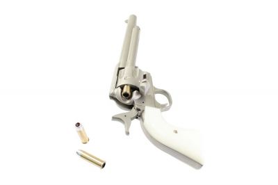 King Arms Gas SAA .45 Peacemaker Revolver M (Silver) - Detail Image 6 © Copyright Zero One Airsoft