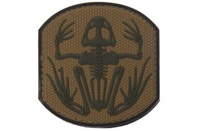 101 Inc PVC Velcro Patch &quotFrog Skeleton" (Brown) - Detail Image 1 © Copyright Zero One Airsoft