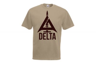 ZO Combat Junkie Special Edition NAF 2018 'Delta' T-Shirt (Tan) - Detail Image 4 © Copyright Zero One Airsoft