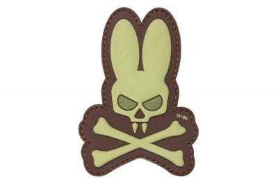 101 Inc PVC Velcro Patch "Skull Bunny" (Brown) - Detail Image 1 © Copyright Zero One Airsoft