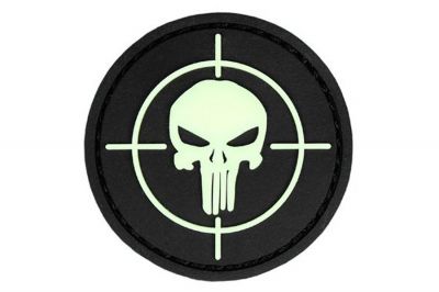 101 Inc PVC Velcro Patch &quotPunisher Sight" (Glow in the Dark) - Detail Image 1 © Copyright Zero One Airsoft
