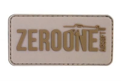 ZO PVC Velcro Patch "Zero One Logo" (Tan) - Detail Image 1 © Copyright Zero One Airsoft