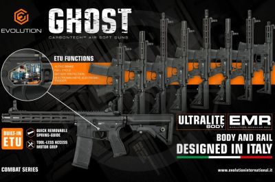 Evolution AEG Carbontech Ghost SIL EMR-M with ETU (Black) - Detail Image 14 © Copyright Zero One Airsoft