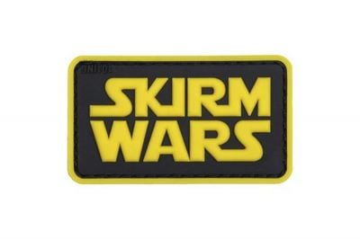 101 Inc PVC Velcro Patch "Skirm Wars" (Yellow) - Detail Image 1 © Copyright Zero One Airsoft