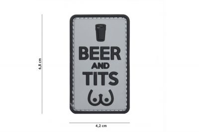 101 Inc PVC Velcro Patch "Beer & Tits" (Black) - Detail Image 2 © Copyright Zero One Airsoft