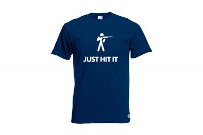 ZO Combat Junkie T-Shirt 'Just Hit It' (Navy) - Size Medium - Detail Image 1 © Copyright Zero One Airsoft