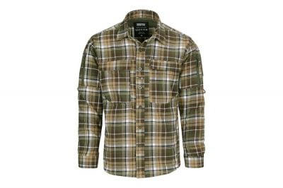 TF-2215 Flannel Contractor Shirt (Brown/Green) - Large