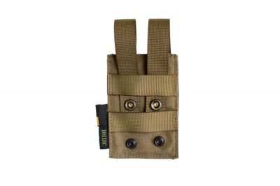 101 Inc MOLLE Elastic Single M4 Mag Pouch (Coyote Tan) - Detail Image 1 © Copyright Zero One Airsoft
