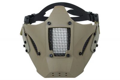 TMC Half Face Mask with Fast Helmet Adaptors (Khaki) - Detail Image 2 © Copyright Zero One Airsoft