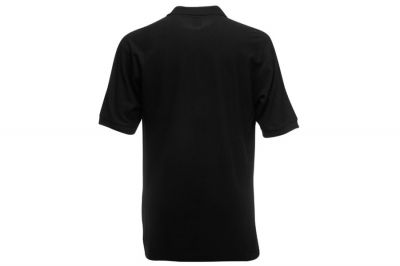 Fruit Of The Loom Premium Polo T-Shirt (Black) - Size Medium - Detail Image 2 © Copyright Zero One Airsoft