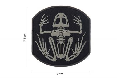 101 Inc PVC Velcro Patch "Frog Skeleton" (Black) - Detail Image 2 © Copyright Zero One Airsoft