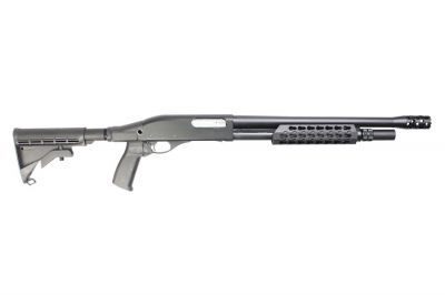 APS CO2 CAM870 MKIII-T Tactical Shotgun (Black) - Detail Image 2 © Copyright Zero One Airsoft