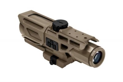NCS 3-9x40 Scope with Blue/Red Illuminating P4 Sniper Reticle & QD Mount (Tan) - Detail Image 2 © Copyright Zero One Airsoft