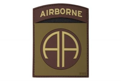 101 Inc PVC Velcro Patch &quot82nd Airborne" (Brown) - Detail Image 1 © Copyright Zero One Airsoft