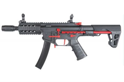 King Arms AEG PDW 9mm SBR Shorty (Black / Red) - Detail Image 1 © Copyright Zero One Airsoft