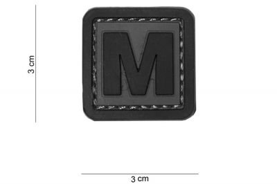 101 Inc PVC Velcro Patch "M" - Detail Image 2 © Copyright Zero One Airsoft