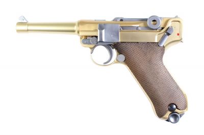 WE GBB Luger P08 4 Inch (Gold) - Detail Image 1 © Copyright Zero One Airsoft