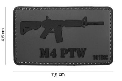 101 Inc PVC Velcro Patch "M4 PTW" - Detail Image 2 © Copyright Zero One Airsoft