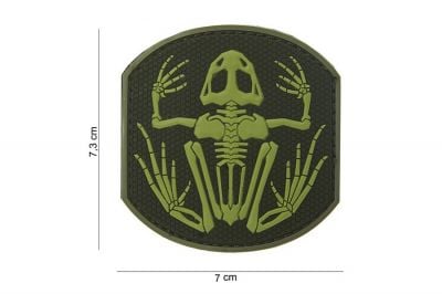 101 Inc PVC Velcro Patch "Frog Skeleton" (Olive) - Detail Image 2 © Copyright Zero One Airsoft