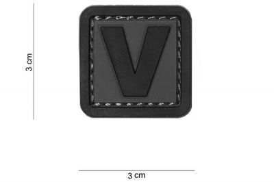 101 Inc PVC Velcro Patch "V" - Detail Image 2 © Copyright Zero One Airsoft