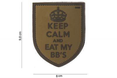 101 Inc PVC Velcro Patch "Keep Calm" (Brown) - Detail Image 2 © Copyright Zero One Airsoft