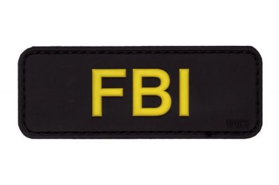 101 Inc PVC Velcro Patch "FBI" (Black) - Detail Image 1 © Copyright Zero One Airsoft