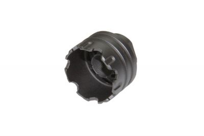 G&G Battle Wheel Amplifier Flash Hider 14mm CCW (Black) - Detail Image 1 © Copyright Zero One Airsoft