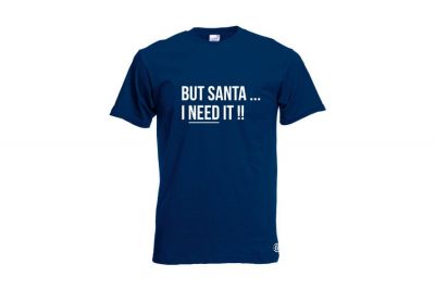 ZO Combat Junkie Christmas T-Shirt 'Santa I NEED It' (Navy) - Size Small - Detail Image 1 © Copyright Zero One Airsoft
