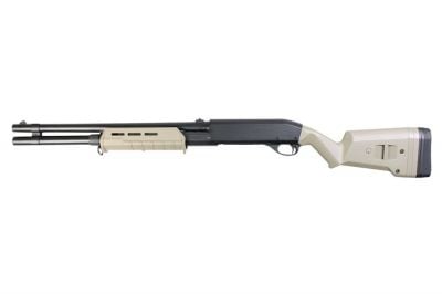 CYMA Spring CM355LM Shotgun Full Metal (Black & Tan) - Detail Image 1 © Copyright Zero One Airsoft