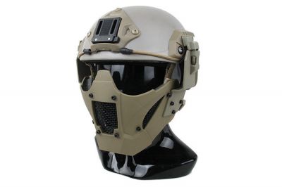 TMC Half Face Mask with Fast Helmet Adaptors (Khaki) - Detail Image 5 © Copyright Zero One Airsoft