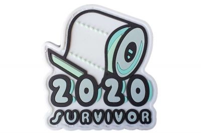 ZO PVC Velcro Patch "Toilet Paper 2020 Survivor" - Detail Image 1 © Copyright Zero One Airsoft