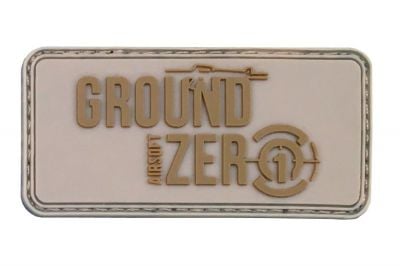 ZO PVC Velcro Patch "Ground Zero Logo" (Tan) - Detail Image 1 © Copyright Zero One Airsoft
