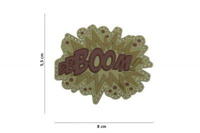 101 Inc PVC Velcro Patch "Boom!" (Brown) - Detail Image 2 © Copyright Zero One Airsoft