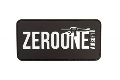 ZO PVC Velcro Patch "Zero One Logo" (Black) - Detail Image 1 © Copyright Zero One Airsoft